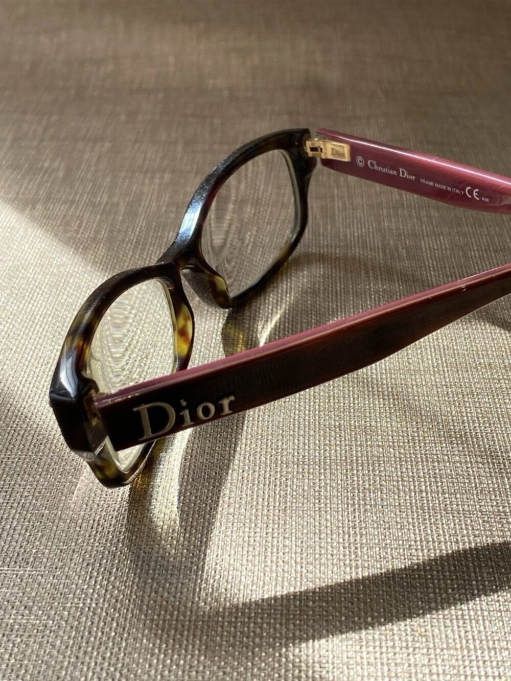 Vintage Christian Dior CD3201 Eyeglasses Frames Italy Burgundy Tortoise